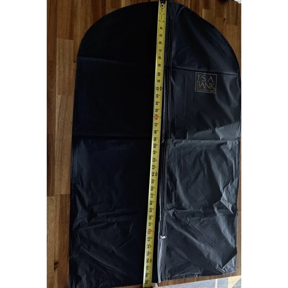 Jos A Bank Garment Bag Suit Travel Cover Black Zipper Thin Lightweight NEW